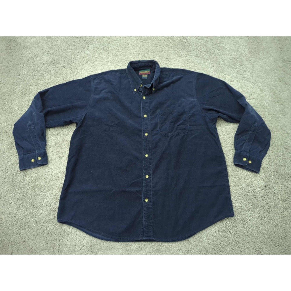 Vintage Saddlebred Button Up Shirt Mens Large Corduroy Made‎ in Hong Kong